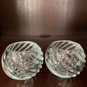Set of 2 Crystal candleholders